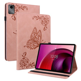 Калъф за Lenovo Tab M11, Butterfly, розов