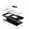 Брониран калъф за Samsung Galaxy S23 Ultra, CamShield Slide, бял / черен