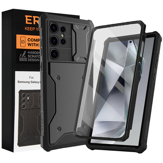 Калъф за Samsung Galaxy S24 Ultra, ERBORD Rugged MagSafe Case, черен (две рамки)