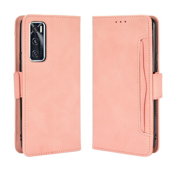 Калъф с капак за vivo V20 SE / vivo Y70 2020, Card Slot, розов