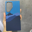 Калъфът за Samsung Galaxy S23 Ultra, Carbon Fiber MagSafe, синьо / тъмносиньо