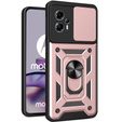 Брониран калъф за Motorola Moto G13 / G23, CamShield Slide, розов rose gold