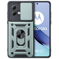 Брониран калъф за Motorola Moto G84 5G, CamShield Slide, зелен