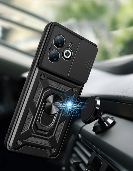 Брониран калъф за Infinix Hot 40i, CamShield Slide, черен