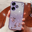 Калъф за Infinix Hot 30i, Glitter Flower, лилав