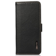 KHAZNEH RFID калъф за Motorola Moto G04 / G24 / G24 Power, Litchi Texture, черен