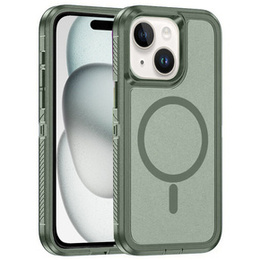 Калъф с рамка за iPhone 15, за MagSafe, зелен