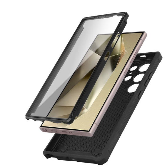 Калъф за Samsung Galaxy S24 Ultra, ERBORD Rugged MagSafe Case, черен (две рамки)