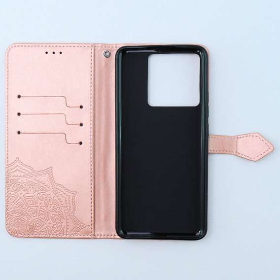 Калъф с капак за Xiaomi 13T / 13T Pro, Mandala, розов rose gold