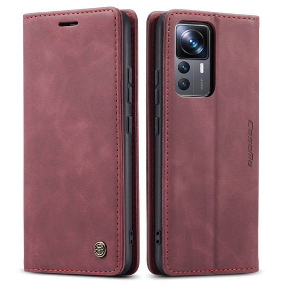 CASEME калъф за Xiaomi 12T / 12T Pro, Leather Wallet Case, червен