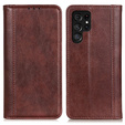 Калъфи за Samsung Galaxy S25 Ultra, Wallet Litchi Leather, кафяв