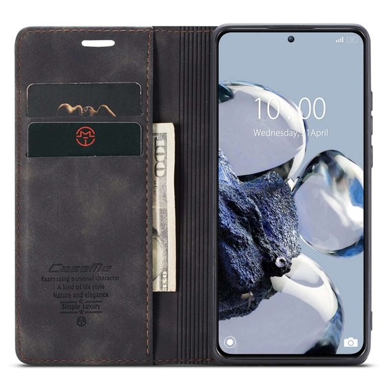 CASEME калъф за Xiaomi 12T / 12T Pro, Leather Wallet Case, черен