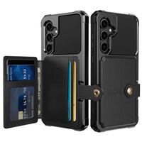 Калъфът за Samsung Galaxy S23 FE, Card Holder Kickstand, черен