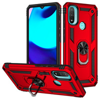 брониран калъф за Motorola Moto E20/E30/E40, Nox Case Ring, червен