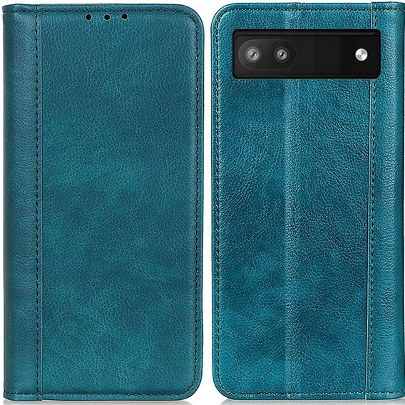 Калъфи за Google Pixel 7a, Wallet Litchi Leather, зелен