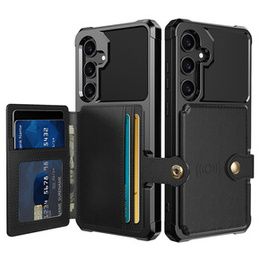 Калъфът за Samsung Galaxy A35 5G, Card Holder Kickstand, черен