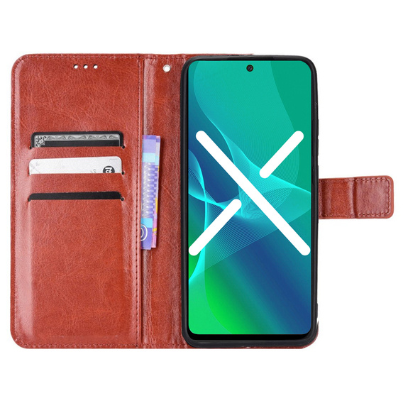 Калъф с капак за Realme GT Neo 3, Crazy Horse Wallet, кафяв