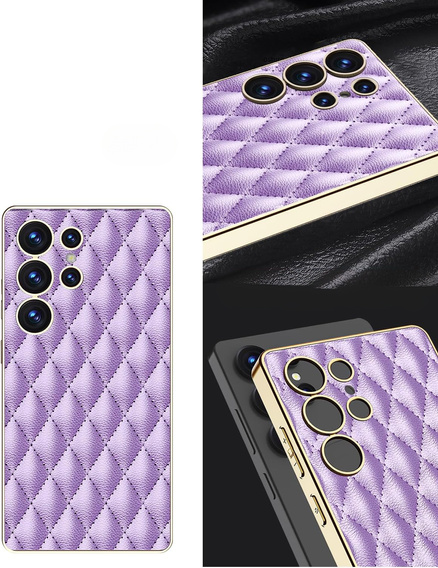 Калъф за Samsung Galaxy S25 Ultra, Leather Rhombus, лилав