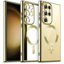 Калъфи за Samsung Galaxy S23 Ultra, MagSafe Hybrid, златен