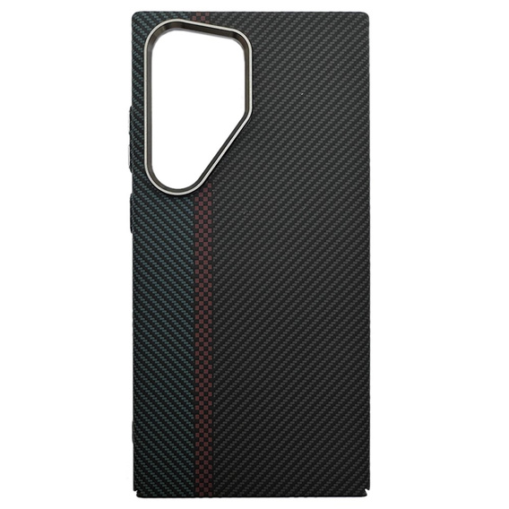 Калъфът за Samsung Galaxy S24 Ultra, Carbon Fiber MagSafe, черно / синьо