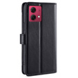 Калъф с капак за Motorola Moto G84 5G, Wallet Zipper Pocket, черен