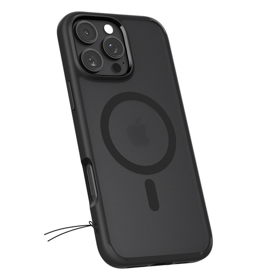 Калъфът MagSafe Spigen за iPhone 16 Pro Max, Ultra Hybrid, прозрачен / черен + 9H закалено стъкло