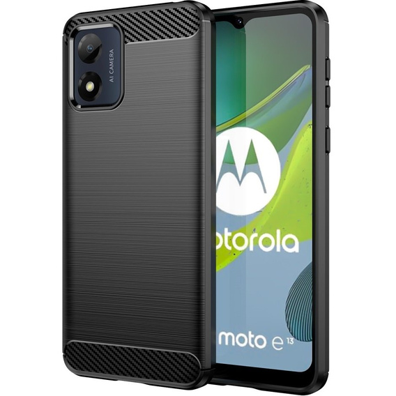 Калъфът за Motorola Moto E13, Carbon, черен