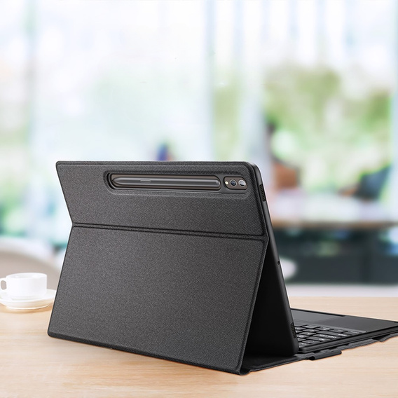 Калъф + клавиатура Samsung Galaxy Tab S9+, Dux Ducis TouchPad Leather Pen Slot, черен