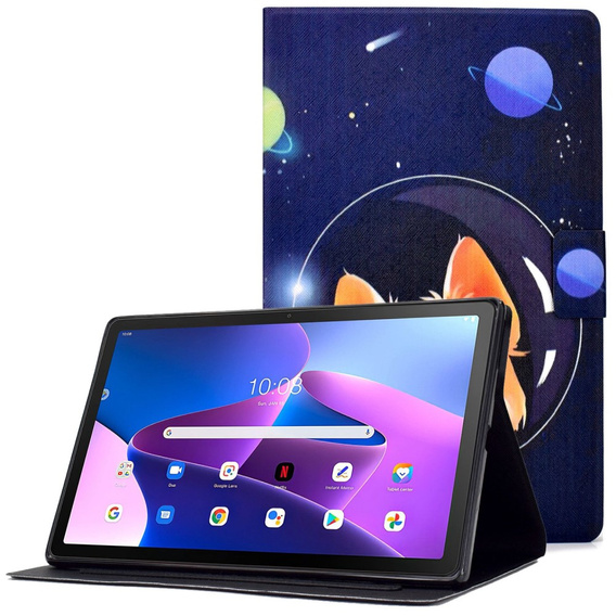 Калъфи за Lenovo Tab M10 Plus 10.6 Gen 3 125F/128F, Stand Case Card Slot, astronaut dog