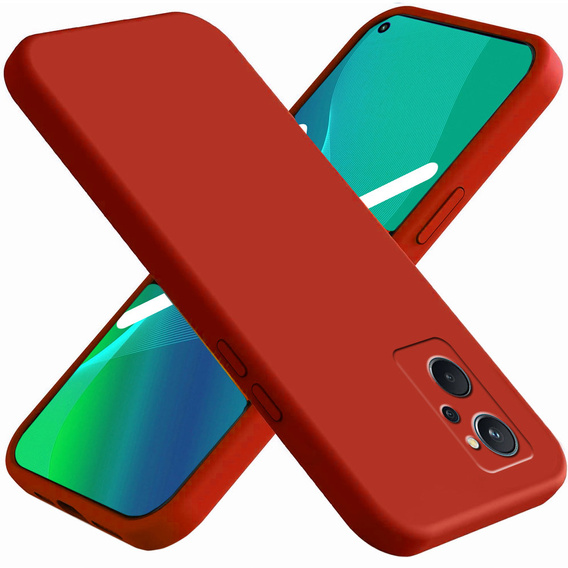 Калъф за Realme 9i / Oppo A96, Silicone Lite, червен