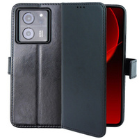 Калъф с капак за Xiaomi 13T / 13T Pro, Crazy Horse Wallet, черен