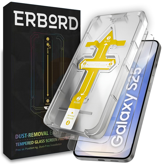 2x Закалено стъкло за Samsung Galaxy S24 / S25, ERBORD Easy App 9H Screen Protector