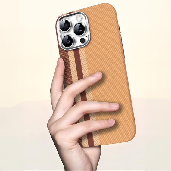 Калъфът за iPhone 14 Pro, Carbon Fiber MagSafe, жълт
