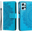 Калъф с капак за Xiaomi Redmi Note 12 4G, Mandala, син