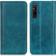 Калъфи за Sony Xperia 1 V, Wallet Litchi Leather, зелен