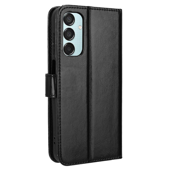 Калъф с капак за Samsung Galaxy M15 5G, Crazy Horse Wallet, черен