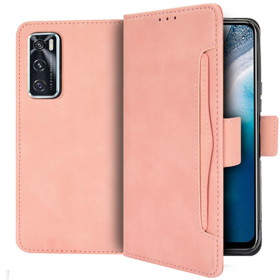 Калъф с капак за vivo V20 SE / vivo Y70 2020, Card Slot, розов