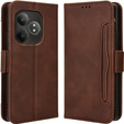 Калъф с капак за Realme GT 6 / 6T, Card Slot, кафяв