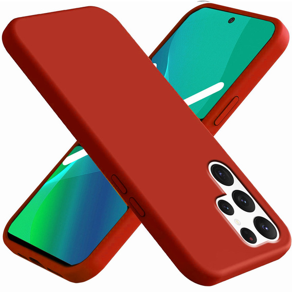 Калъф за Samsung Galaxy S22 Ultra 5G, Silicone Lite, червен