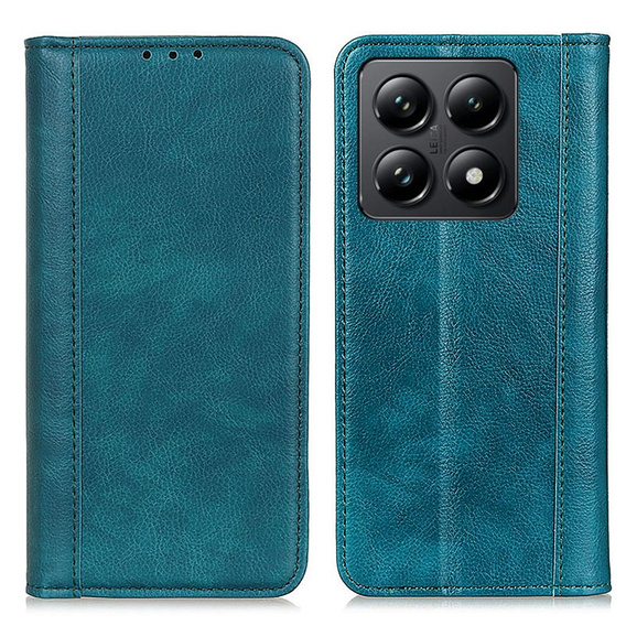 Калъфи за Xiaomi 14T Pro, Wallet Litchi Leather, зелен