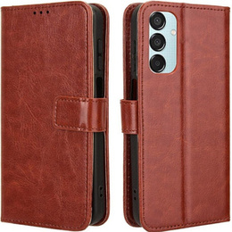 Калъф с капак за Samsung Galaxy M35, Crazy Horse Wallet, кафяв