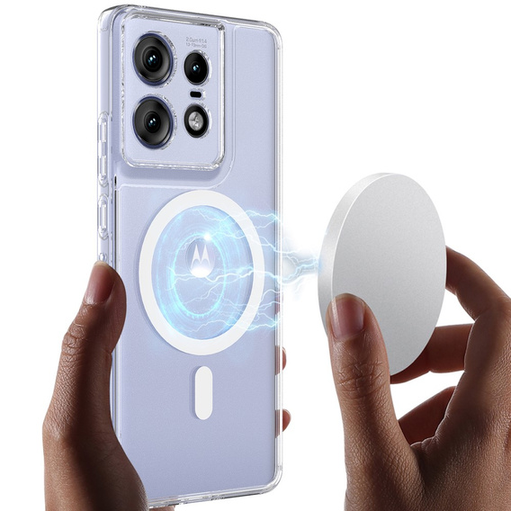 Калъф за Motorola Edge 50 Pro, Fusion Hybrid, за MagSafe, прозрачен