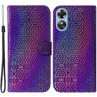 Калъф с капак за Oppo A17, Wallet mandala, лилав