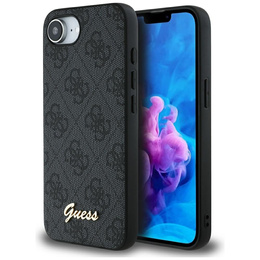 Калъфи GUESS за iPhone 16E, 4G Metal Gold Logo, черен