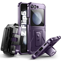 брониран калъф за Samsung Galaxy Z Flip 5 5G, Dexnor Clip Holder, лилав