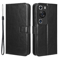 Калъф с капак за Huawei P60 / P60 Pro, Crazy Horse Wallet, черен