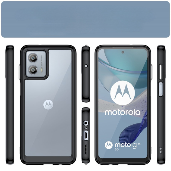 Калъфи за Motorola Moto G53 5G, Fusion Hybrid, прозрачен / черен