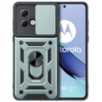 Брониран калъф за Motorola Moto G84 5G, CamShield Slide, зелен