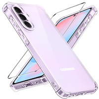 Калъф за Samsung Galaxy A56, Erbord Dropproof, прозрачен + стъкло