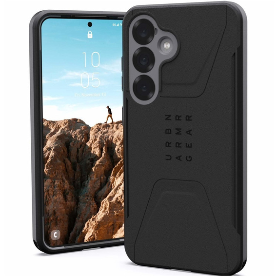 Калъфът Urban Armor Gear за Galaxy S25, Civilian, черен